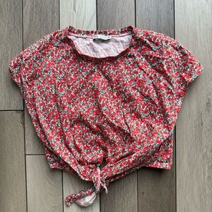 Zara Red Floral Women's Blouse